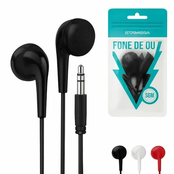 Kit 2 Fones de Ouvido P2 Com Fio Estéreo  Para Celular Notebook – Cores Sortidas