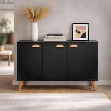 Aparador de Porta Buffet Inove 3 Portas cor Preto