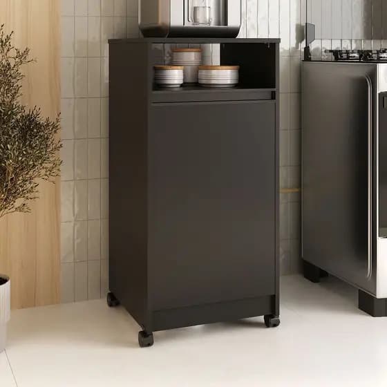 Armário Capa Para Botijão Multifuncional Design Moderno e Prático Com o Puxador Preto