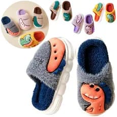 Pantufa Infantil Peluciada Chinelo Antiderrapante Solado Nuvem Dinossauro