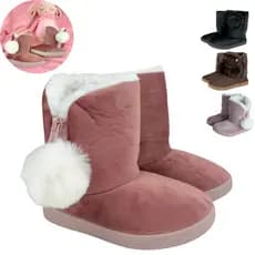 Pantufa Bota Infantil Peluciada Polar Confortável Antiderrapante Premium