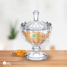 Bomboniere Vidro Com Pé Baleiro Potiche Decoração Bala Doce