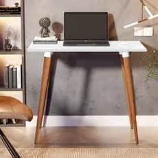 Escrivaninha Mesa Escritório Pc Home Estudo Classic Pés Madeira Retrô 4 Cores