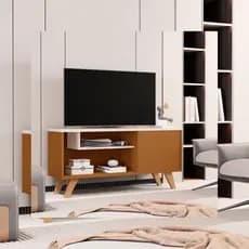 Rack Bancada Heitor Estante Sala Quarto Home Moderno Com 1 Porta Nicho Cores