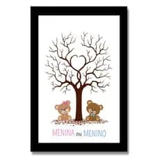 Quadro Decorativo Painel Receção Chá Revelação Árvore Moderno Momento Especial 60x40 PROMOÇÃO