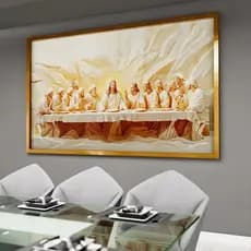 Quadro Decorativo Santa Ceia 1 Peça Decoração Sala Hall Quarto Escritório