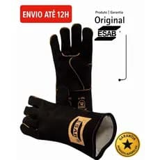 Luva Térmica de Raspa ESAB Black BR | Soldagem Profissional | Alta Resistência
