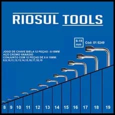 Jogo de 12 Chaves Bielas 8 a 19 RioSul Tools