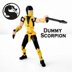 Boneco Articulado Scorpion Mortal Kombat Dummy 13 com Acessórios e Articulações Móveis