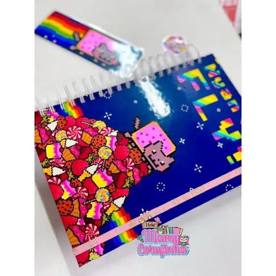 Caderno 10 matérias Nyan Cat POR ENCOMENDA
