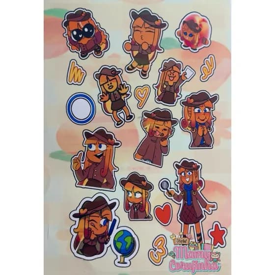 Cartela de adesivos Pessy mundo Torajo -stickers 🍑