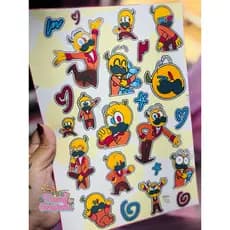 Cartela de adesivo Abel - Stickers- Abel Mundo Torajo. adesivos fofos para escola ou produtos diversos