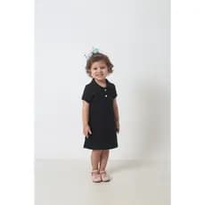 Vestido Polo Infantil Preto Elegância