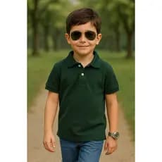 Camisa Polo ou Body Infantil Verde Musgo