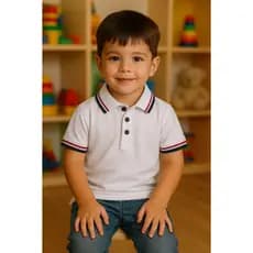 Camisa Polo ou Body Polo Infantil Branca