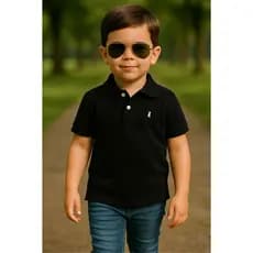 Camisa Polo ou Body Infantil Preto Elegância