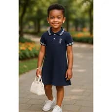Vestido Polo Infantil Azul Marinho