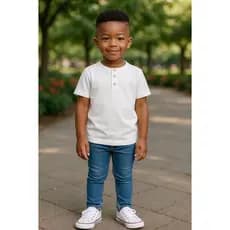 T-Shirt ou Body Unissex - Henley - Infantil - Branca