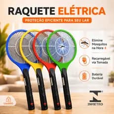 Raquete Elétrica Mata Mosquito Recarregável  Bivolt Elimina Na Hora