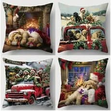 Kit 4 Capas para Almofada /Estampa natal/Papai noel/Feliz natal