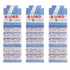KIT 3 CARTELAS DE LÂMINAS LORD PLATINUM BARBEAR C/50 UN CADA – TOTAL 150 LÂMINAS PROFISSIONAIS