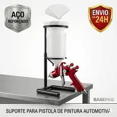 Suporte Pistola de Pintura Parede com Porta Filtro Organização Oficina Funilaria Profissional Aço