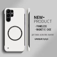 Ultra Fino Duro PC Magnético Sem Moldura Caso De Telefone Para Samsung Galaxy S25 S24 S23 S22 S21 S20 FE Plus Fosco Capa