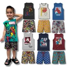 Kit 10 Peças Roupa Conjunto Infantil Masculino  5  Regatas + 5 Bermudas Menino Verão