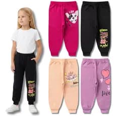 Kit Sortido 3 Calças Moletom Estampada Feminina/Menina Infantil e Juvenil do 2 ao 14