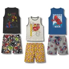Kit 6 Peças Conjuntos Regata e Bermuda Masculino Infantil Verão