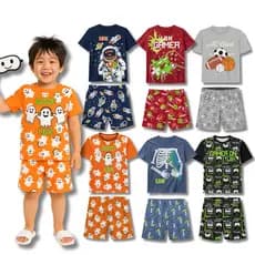 Kit 4 Peças Pijama Verão Coleção Menino/Masculino - 2 Conjuntos de Dormir Infantil - Roupa Infantil