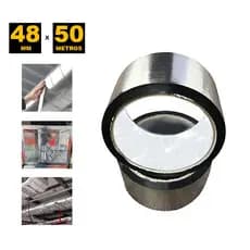 Fita aluminizada auto adesiva acabamento caixa isopor reparos e vedação 48x50