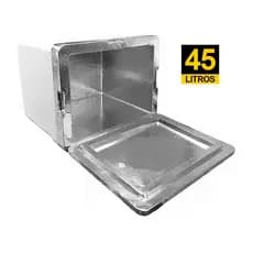 ISOPOR 45L EPS REFORÇADO LAMINADO TÉRMICO PIZZA MARMITA LANCHE BEBIDA DELIVERY