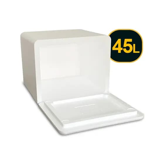 Isopor Eps branco 45L Térmico pra bag motoboy pizzas marmitas bebidas piquenique adega praia vacinas