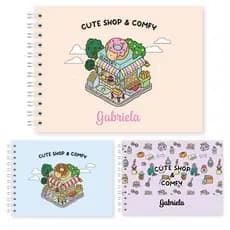 Livro de Colorir Comfy Days Cute Shop 70 Folhas 180g Caderno Desenho Coloring Book Bobbie Goods