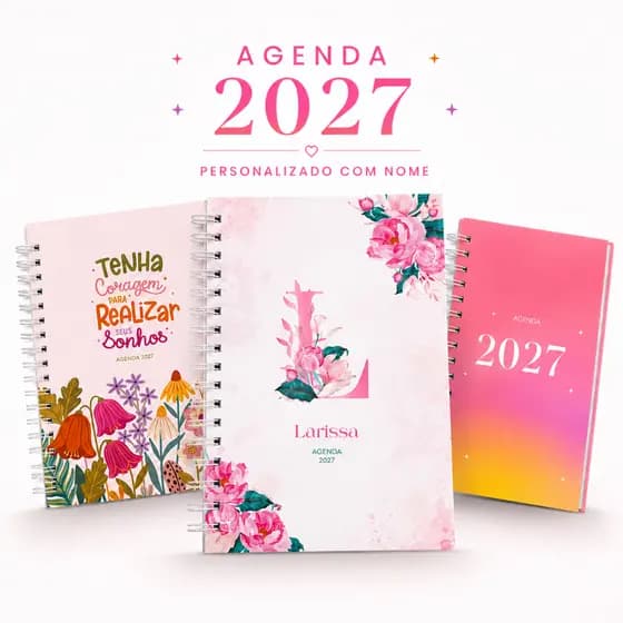 Agenda 2027 Capa Dura A5 Planner Personalizado 200 Páginas Agendas Horários Diário Planejamento