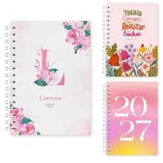 Agenda 2027 A5 Personalizada Com Nome Capa Dura Planner Feminina Diário Anotações 1 Dia Por Página