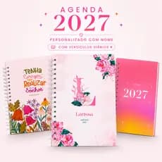 Agenda 2027 Personalizada com Nome Cristã A5 Capa Dura com Versículos Planner Diário