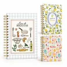Livro de Receitas Inteligente Personalizado com Nome Capa Dura 100 Folhas Caderno Receita