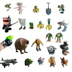 Boneco 3D Colecionável BrainRot Italiano Tung Sahur Tralalero Tralala Capuccino Assassino