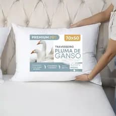 Travesseiro Pluma De Ganso Antialérgico Antiácaro Ecopluma Resistente Confortável