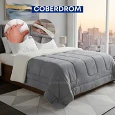 Coberdrom Solteiro, Casal, Queen E King Edredom Sherpa Dupla Face Extra Macio Resistente Premium