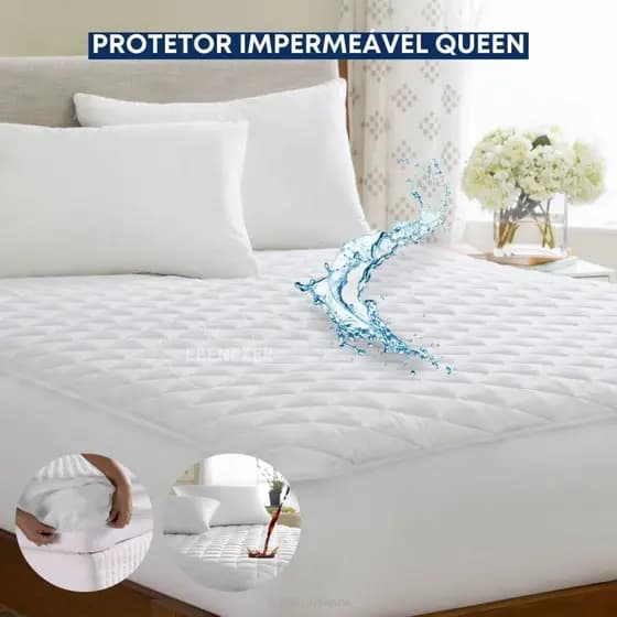 Protetor De Colchão Impermeável Matelado Queen Antialérgico Antiácaro Macio Resistente Premium