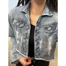Jaqueta jeans cropped feminina1