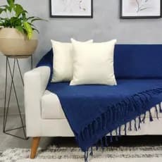 Manta Para Sofá Gigante Decorativa Azul Escuro 240x180