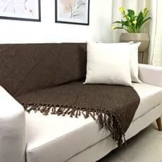 Manta Para Sofá Gigante Decorativa Marrom e Caramelo 240x180