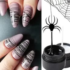Gel Preto para Desenho de Unhas, Efeito Teia de Aranha, Alta Precisão