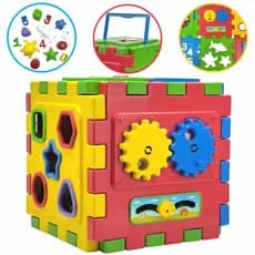 Brinquedo Educativo Cubo Didático Grande de Montar Tapete Encaixe 20 Peças