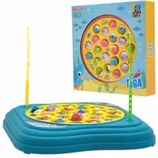 Jogo Tuba Pega Peixe Brinquedo Giratório 4 Varinhas Pescaria Divertida Infantil