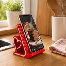 Suporte de Celular De Mesa com Corações 1 Unidade Para Quarto Cozinha Escritório Organizador